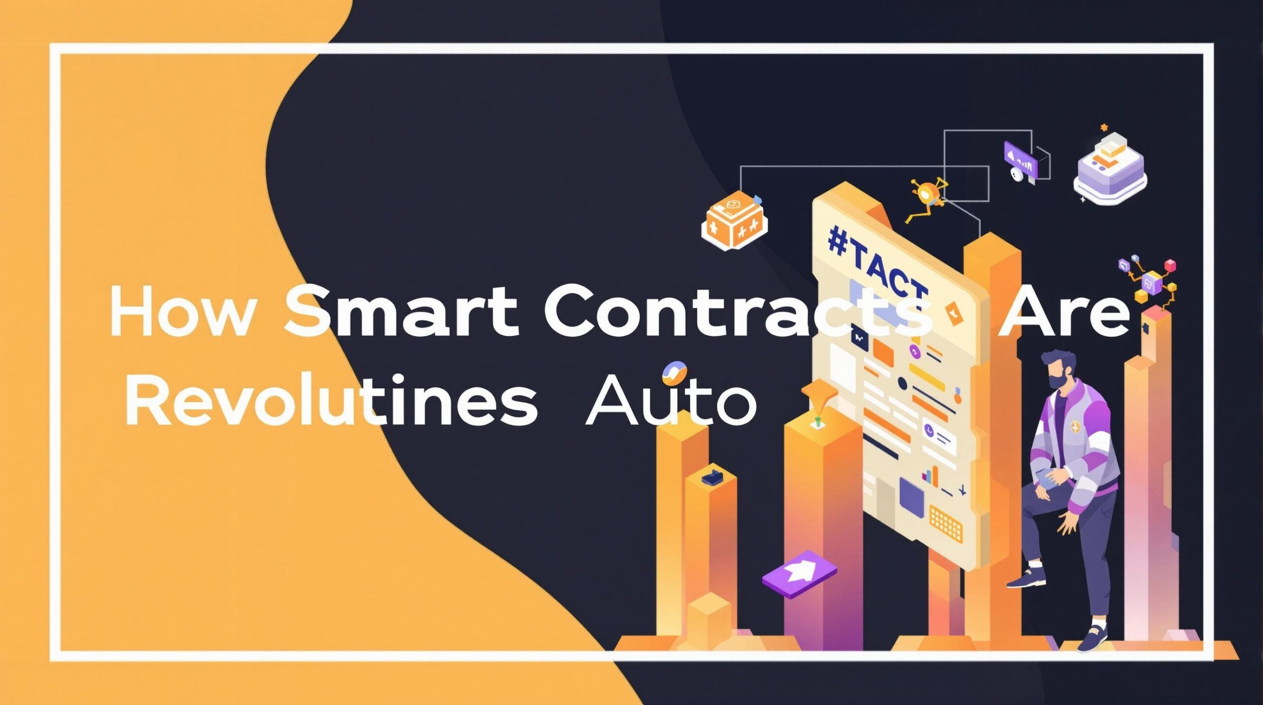 Infographic depicting the words How Smart Contracts Are Revolutionizing Business Automation
