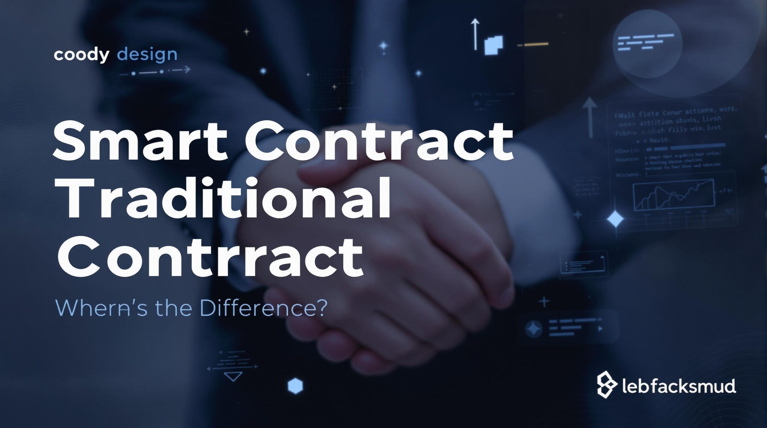 Infographic depicting the words Smart Contracts vs. Traditional Contracts: What’s the Difference?