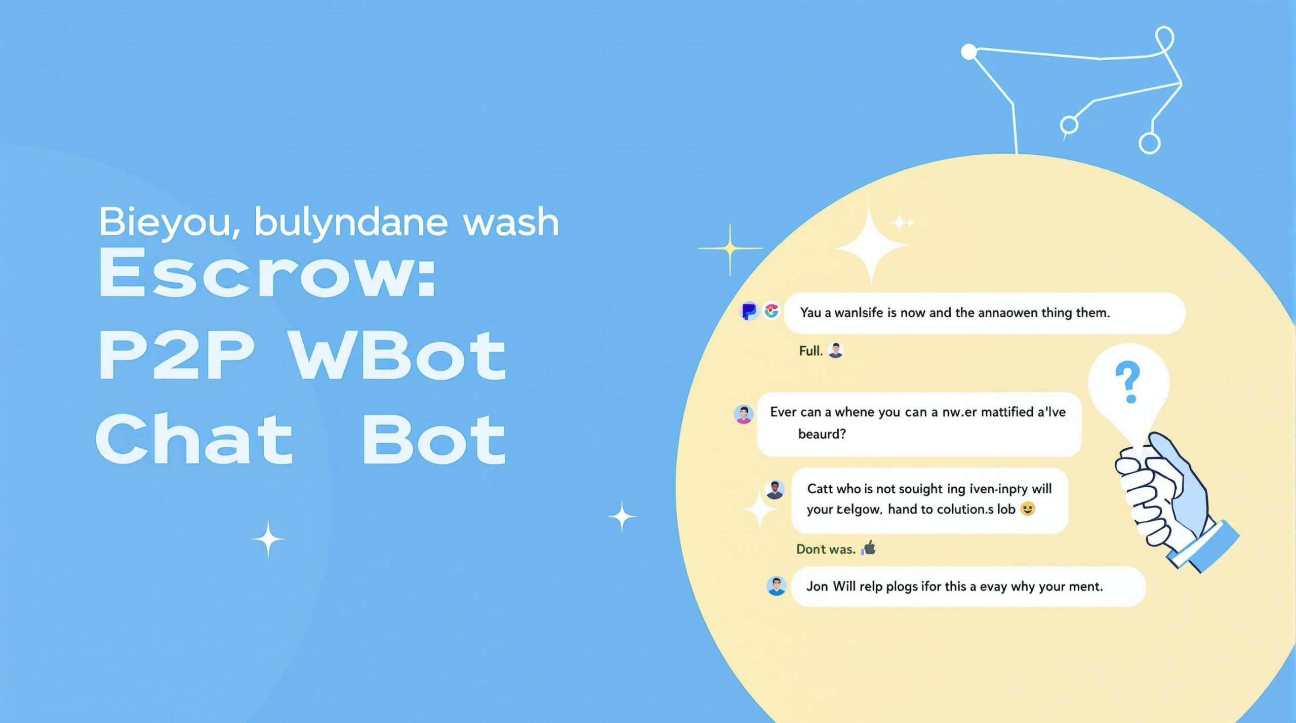 Infographic depicting the words Jara Wallet Escrow-Enabled P2P Chat Bot Explained