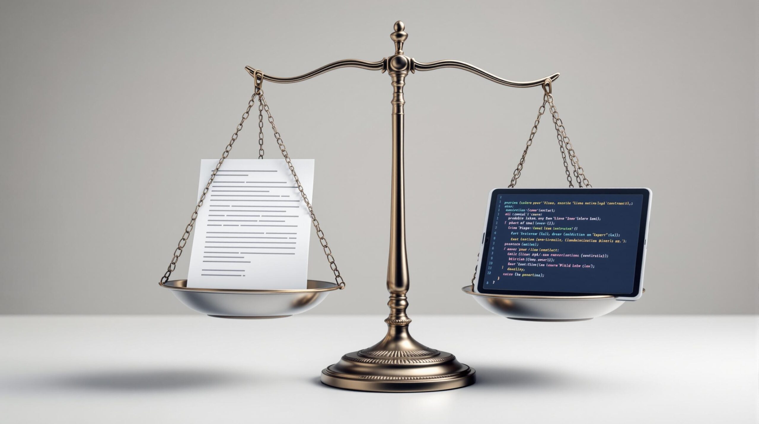 Infographic depicting the words Can Smart Contracts Replace Lawyers? A Look Into the Future of Legal Tech