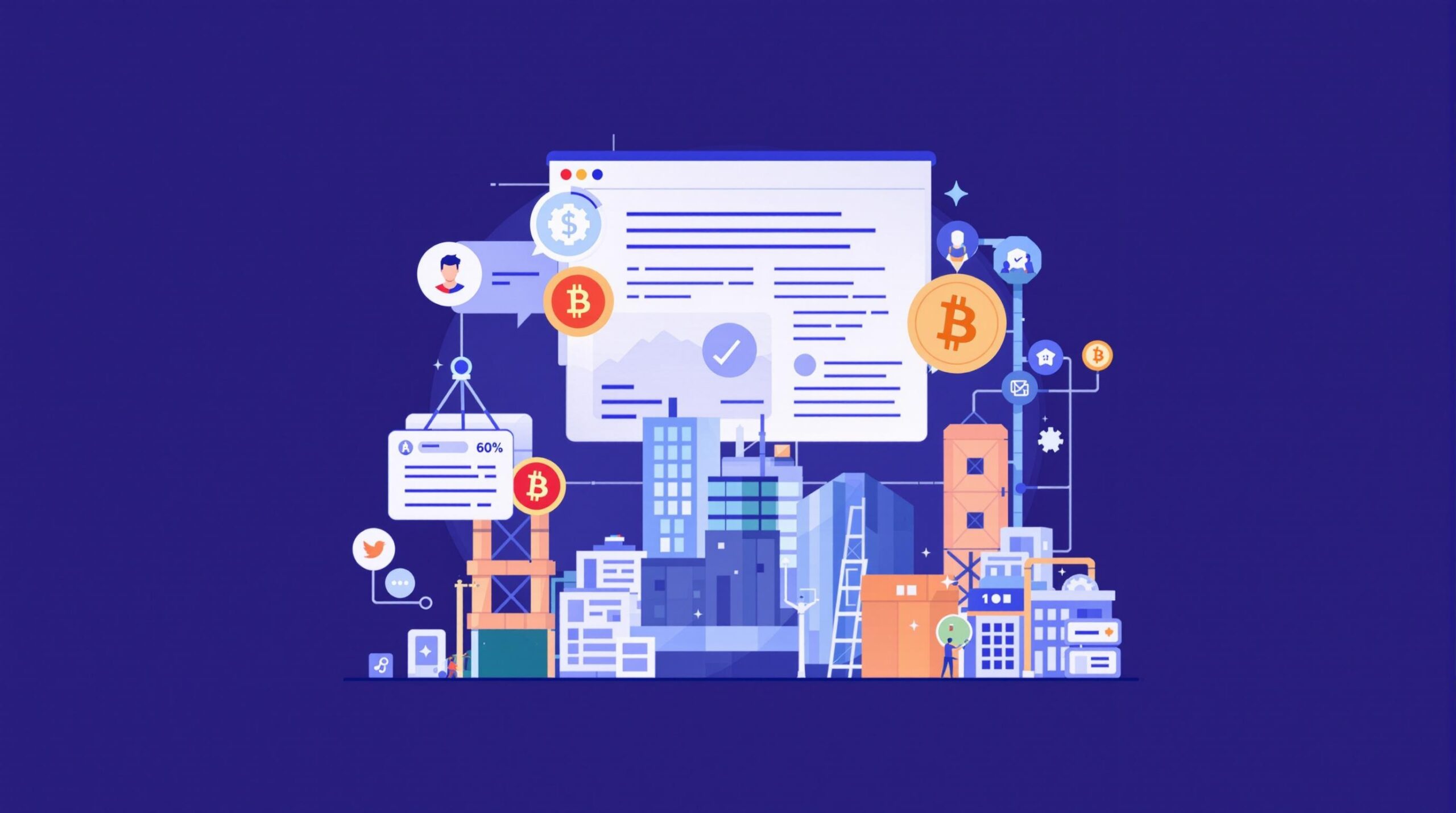 Infographic depicting the words Top 5 Industries Being Disrupted by Smart Contracts