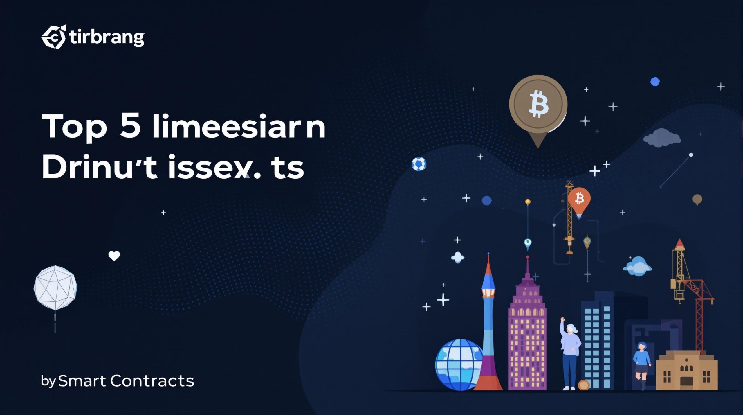 Infographic depicting the words Top 5 Industries Being Disrupted by Smart Contracts