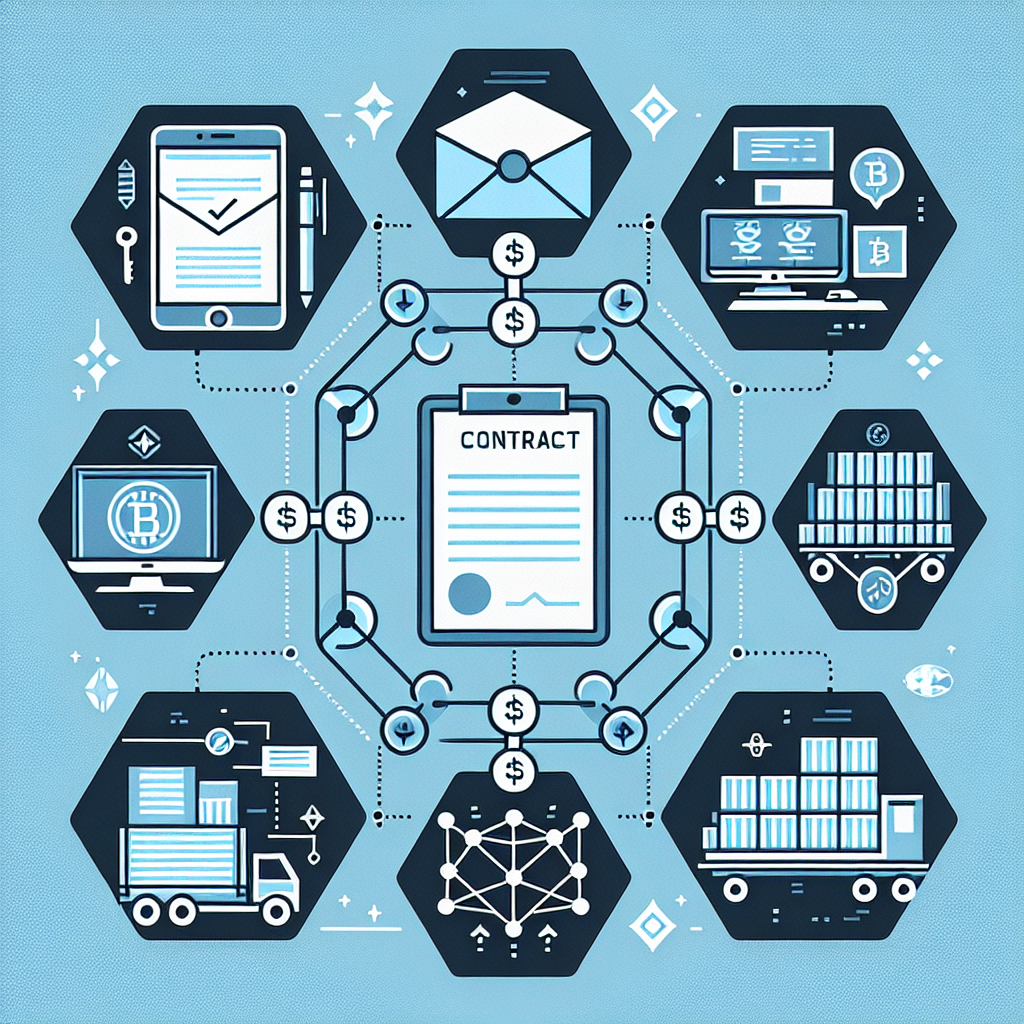Infographic depicting the words How Smart Contracts Improve Supply Chain Transparency