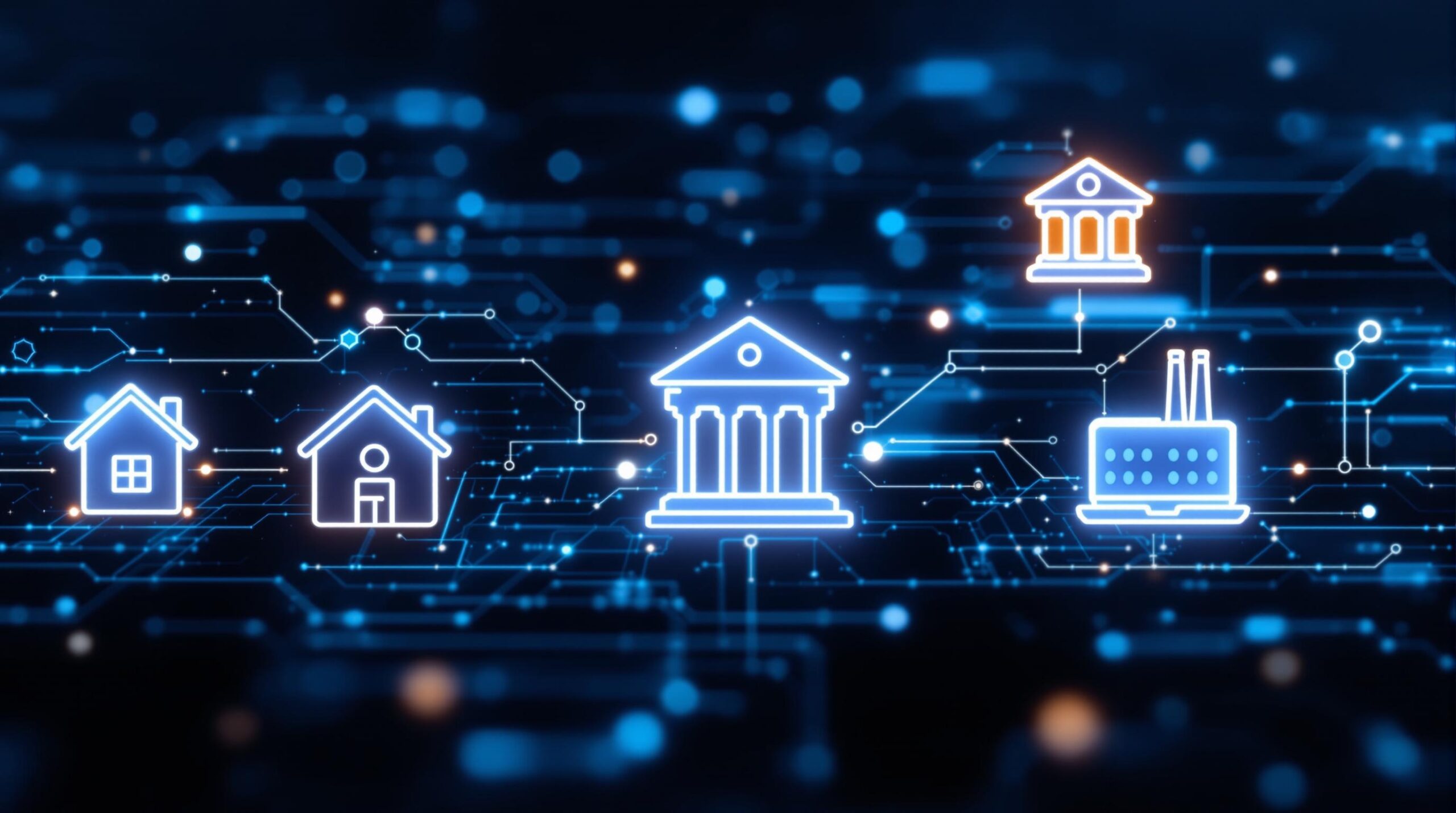 Infographic depicting the words Top 5 Industries Being Disrupted by Smart Contracts