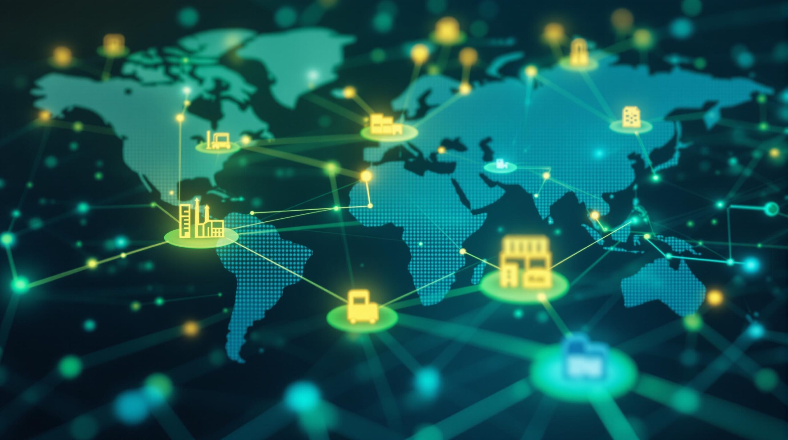 Infographic depicting the words How Smart Contracts Improve Supply Chain Transparency