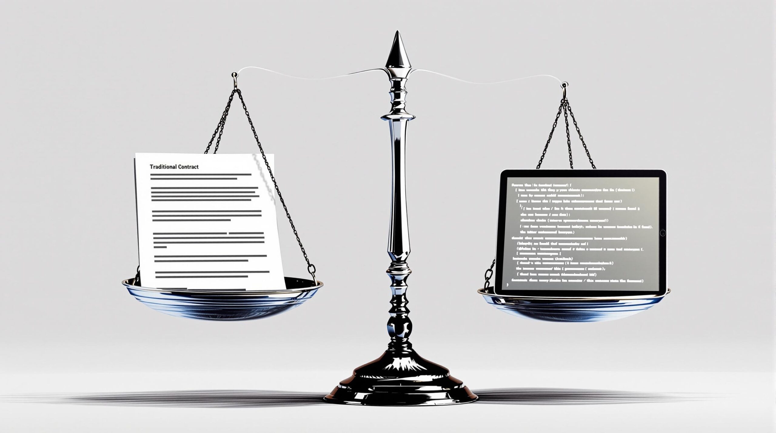 Infographic depicting the words Are Smart Contracts Legally Binding? What You Need to Know