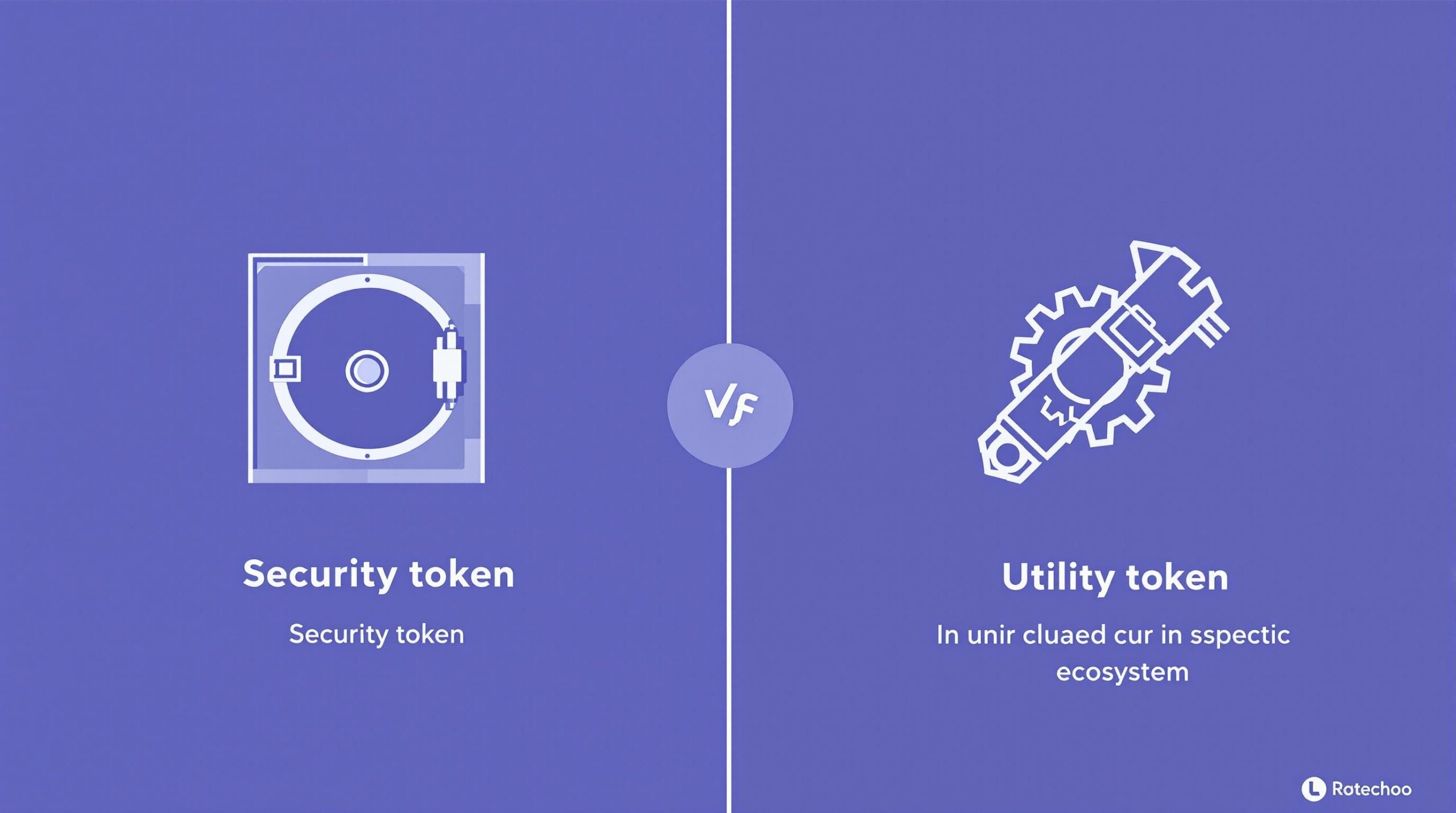 Infographic depicting the words Security Tokens vs. Utility Tokens: What’s the Difference?